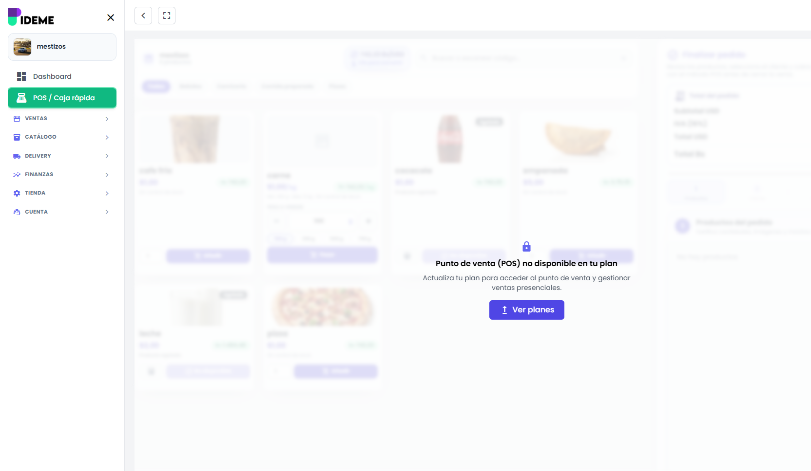 Punto de venta POS del admin